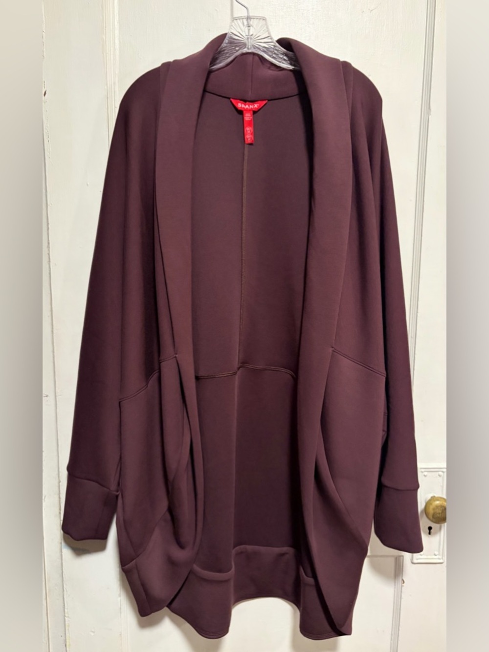 Spanx AirEssentials Womens Cocoon Cardigan 2X/3X Truffle Brown Lagenlook Artsy